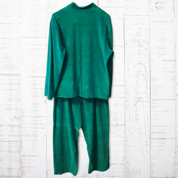 Teal Velvety 2pc Set w/ Sparkly Snowflakes by Links - Picture 10 of 10